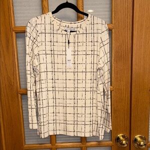 NWT Chico's 2 Touch of Cool Plaid LS Layering Tee